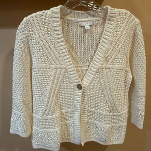 J. Jill Cream Textured Cardigan